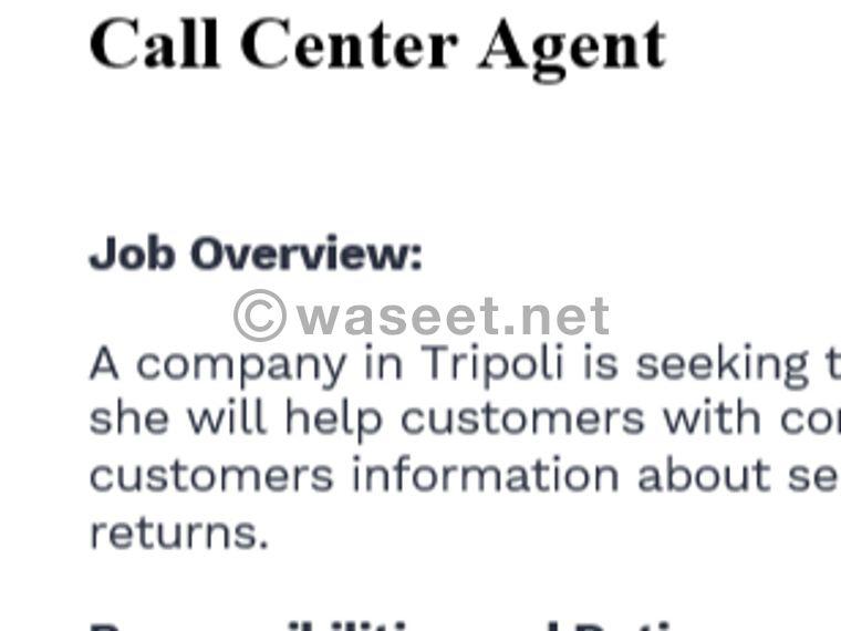Call center female agent is required 0