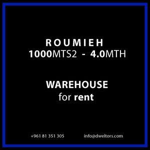 Warehouse for rent in ROUMIEH 1000 MT2