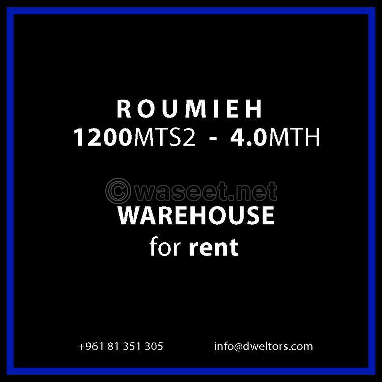 Warehouse for rent in ROUMIEH  1200 0
