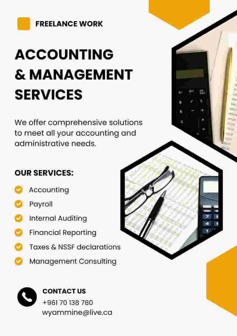 Accounting Services - خدمات ادارية ومحاسبة Accounting Services - خدمات ادارية ومحاسبة